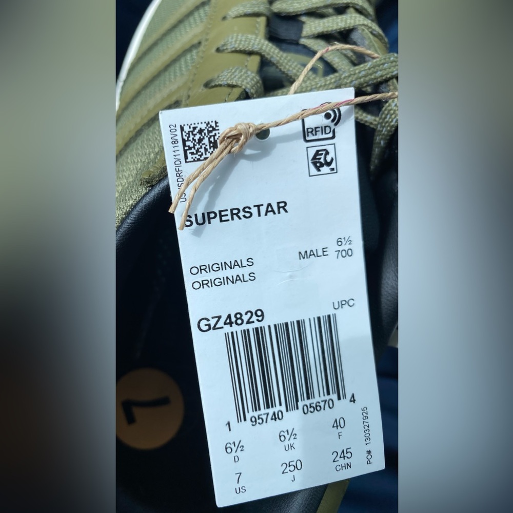 ❌SOLD❌ Adidas [7] Superstar Men's Focus Olive & White Sneakers GZ4829 - Picture 5 of 7
